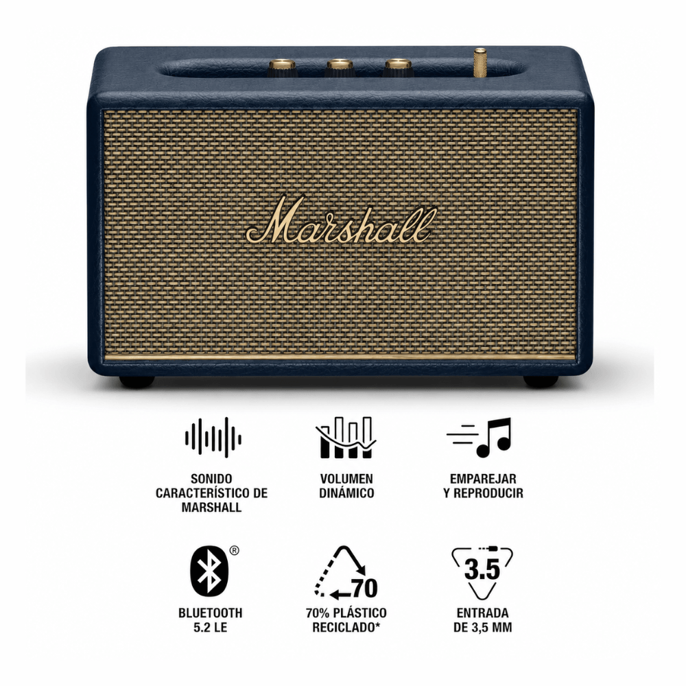 Imagen 2 del producto Parlante bluetooth Marshall Acton III, potencia 30W, BT5.2, USB, azul