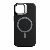 Case iBox para iphone 15 soft line, con magsafe para carga inalámbrica, con soporte en cámara, negro