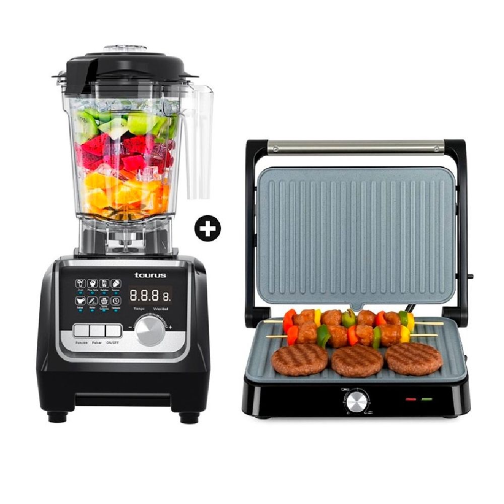 Combo Taurus: licuadora Elite 1.5L + grill eléctrico ASTII, negro