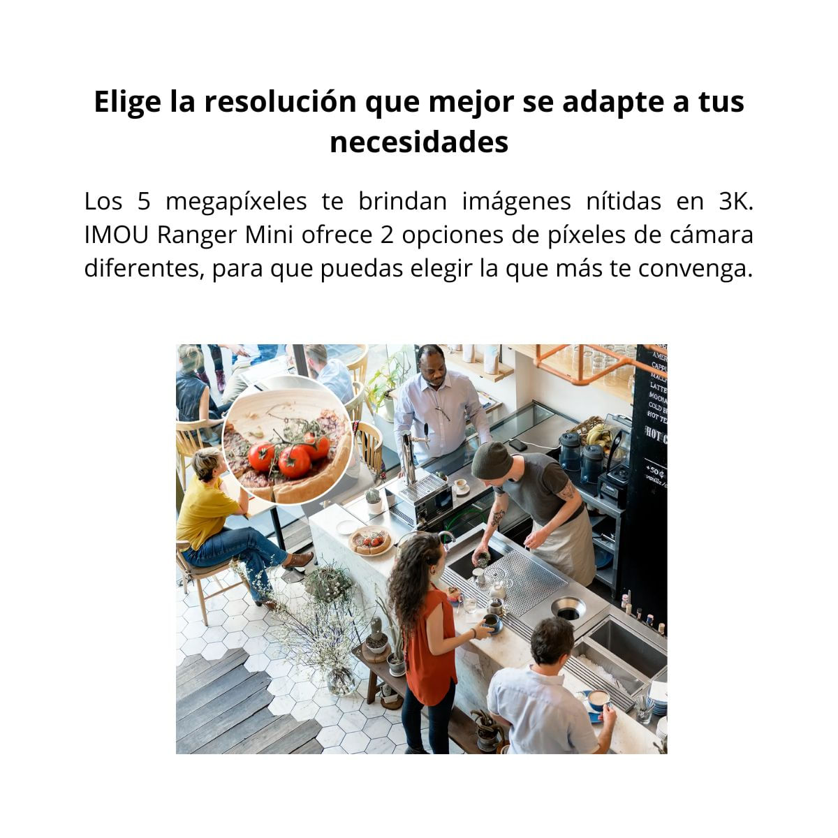 Imagen 2 del producto Cámara de seguridad Imou Ranger Mini 3K 5MP 360°, interior, visión nocturna, con Micro SD 128GB, blanco