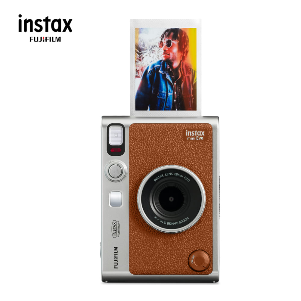 Imagen 2 del producto Cámara instantánea híbrida Fujifilm Inxta Mini Evo Brown, pantalla LCD, filtros, flash automático, impresión desde app