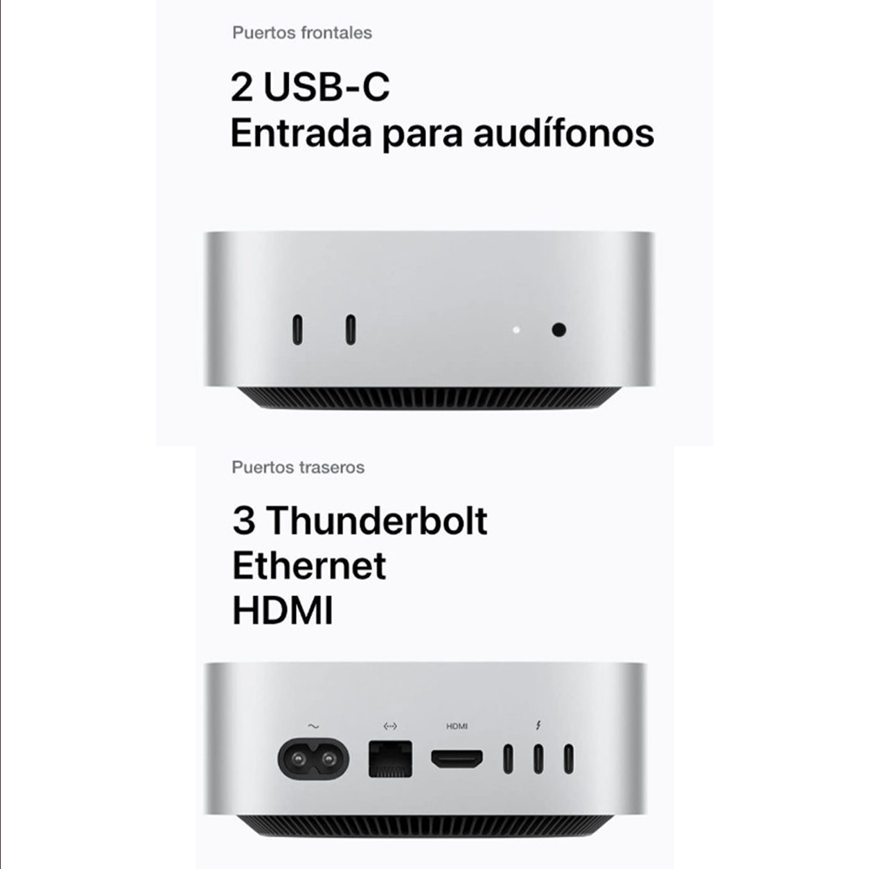 Imagen 2 del producto Computadora de escritorio Mac Mini Apple M4, 256GB SSD, 16GB RAM, 10CPU+10GPU, macOS