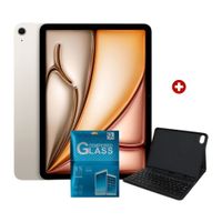 iPad Air 11"" 128GB, 12GB RAM, cámara principal 12MP y frontal 12MP, 28.93 Wh, Chip M4, starlight + Smart Keyboard Compatible + Mica