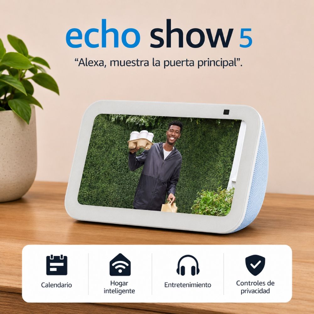 Imagen 2 del producto Pantalla inteligente Amazon Echo Show 5 3ra gen, 5.5"", Alexa, control táctil, cámara 2MP, obturador, azul