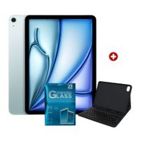 iPad Air 11"" 128GB, 12GB RAM, cámara principal 12MP y frontal 12MP, 28.93 Wh, Chip M4, blue + Smart Keyboard Compatible + Mica