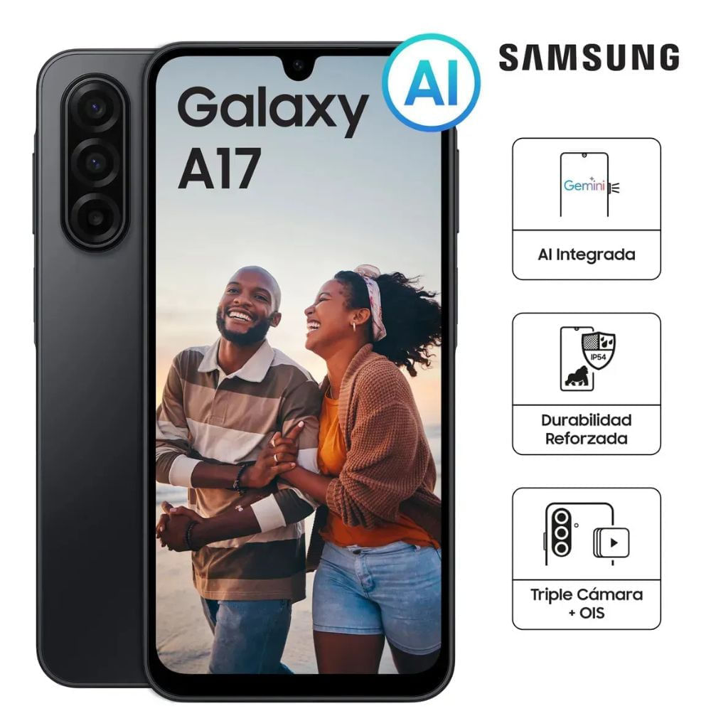 Imagen 2 del producto Celular Samsung Galaxy A17 256GB, 8GB RAM, cámara trasera 50MP y frontal 13MP, pantalla 6.7"", negro