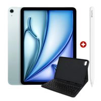 iPad Air 11"" 128GB, 12GB RAM, cámara principal 12MP y frontal 12MP, 28.93 Wh, Chip M4, blue + Smart Keyboard Compatible + Apple Pencil Pro