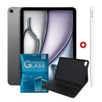 iPad Air 11"" 128GB, 12GB RAM, cámara principal 12MP y frontal 12MP, Chip M4, space gray + Smart Keyboard Compatible + Apple Pencil Pro + Mica