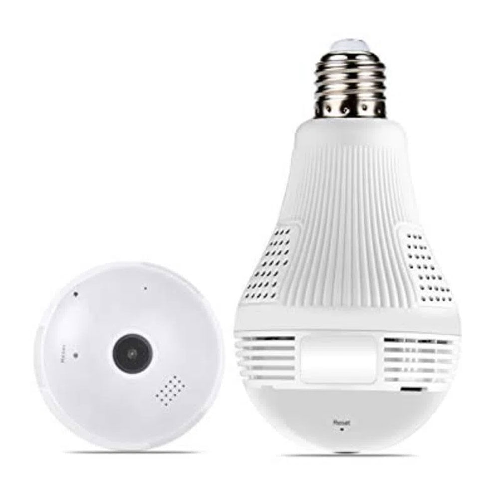 Imagen 2 del producto Foco con cámara Wi-Fi Genérico 1.3MP, visión 360° y memoria Micro SD, blanco