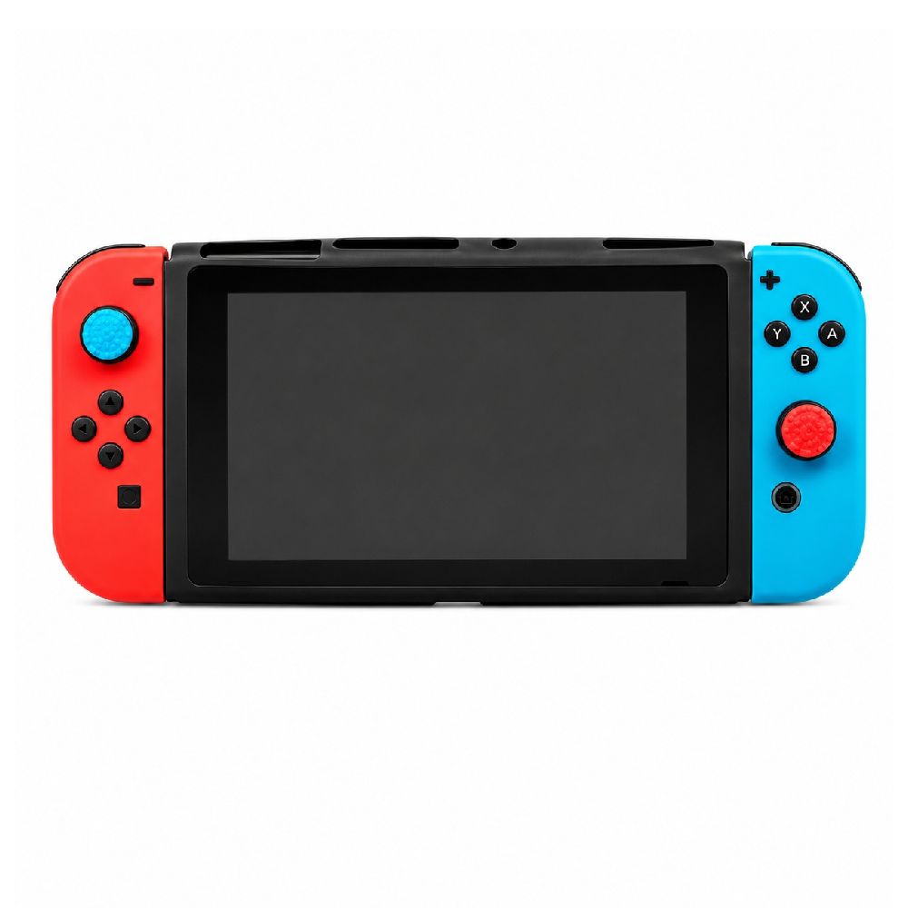 Estuche 7 In 1 Silicona Gel Protection Kit Nintendo Switch Oled Red Blue