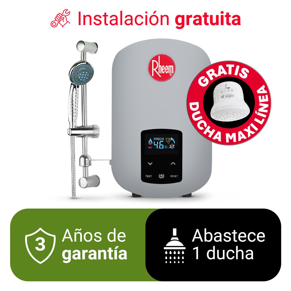 Imagen 2 del producto Rapiducha Elegant digital Rheem, 4500W, 8 sistemas de seguridad, resistencia blindada, plomo