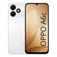 Celular Oppo A6c 4G 128GB, 4GB RAM, cámara 13MP y frontal 5MP, pantalla 6.75"", blanco