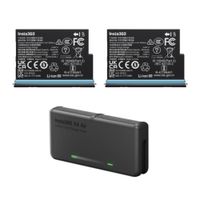 Combo cargador dual con carga rápido + 2 baterías Insta360 X4 Air, 2010 mAh, negro