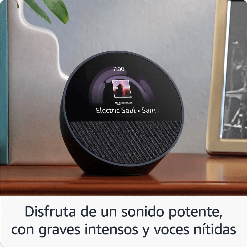 Imagen 2 del producto Reacondicionado: Amazon Echo Spot 2024 Amazon, control de voz con Alexa, Wi-Fi, Bluetooth, despertador con pantalla, negro
