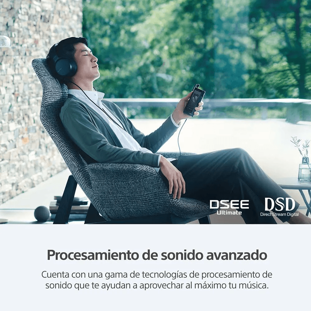 Imagen 2 del producto Reproductor multimedia digital Bluetooth Sony Walkman NW-WM1AM2, 128GB, Wi-Fi,, pantalla táctil 5"", negro