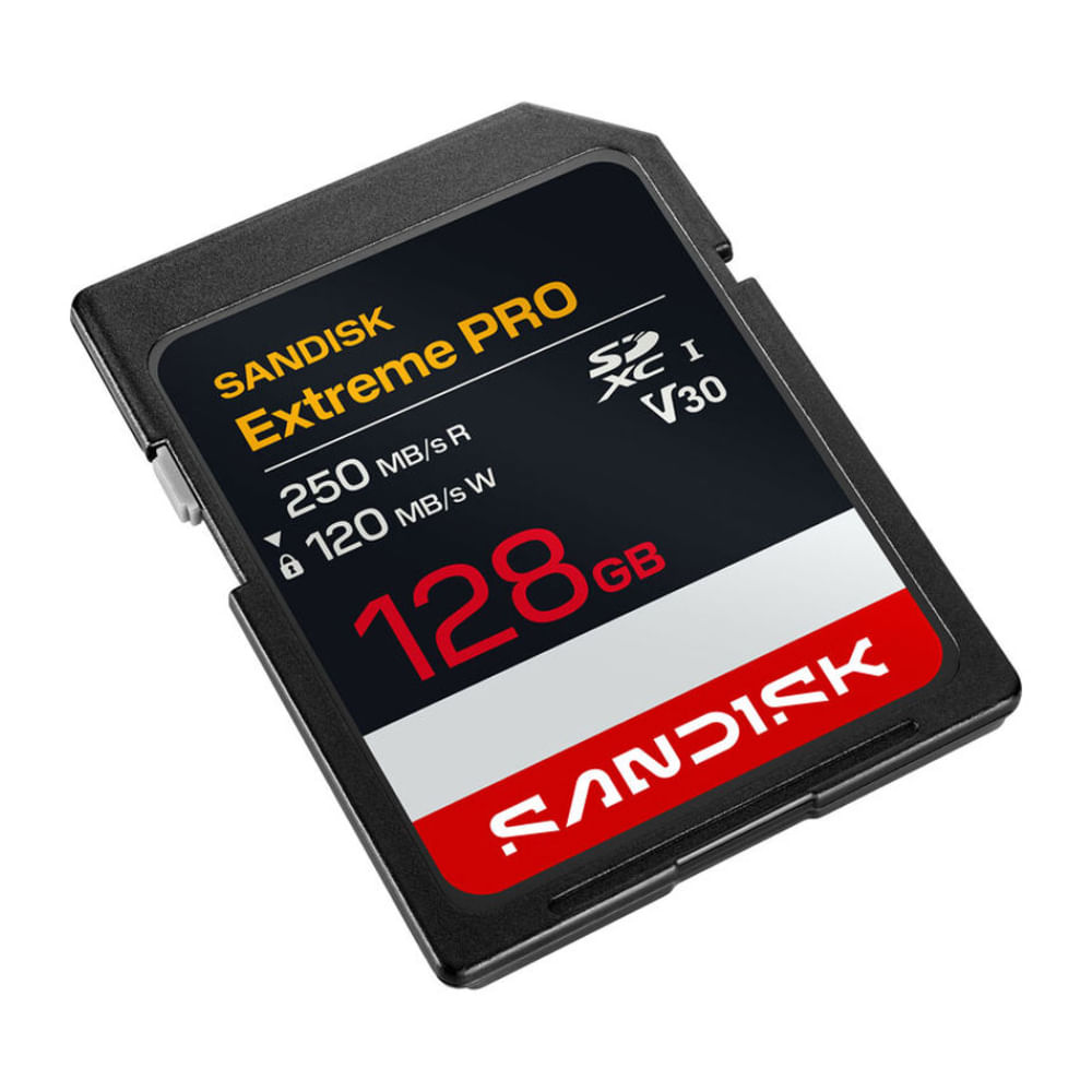 Imagen 2 del producto Memoria SD Sandisk Extrem Pro 128GB, clase 10 U3 V30, 250 MB/s, 120 MB/s