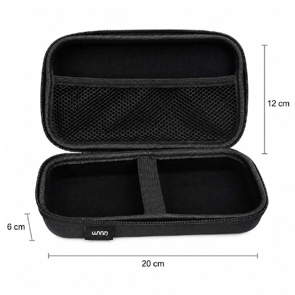 Imagen 2 del producto Estuche de carcasa rígida con malla separadora para batería externa, negro