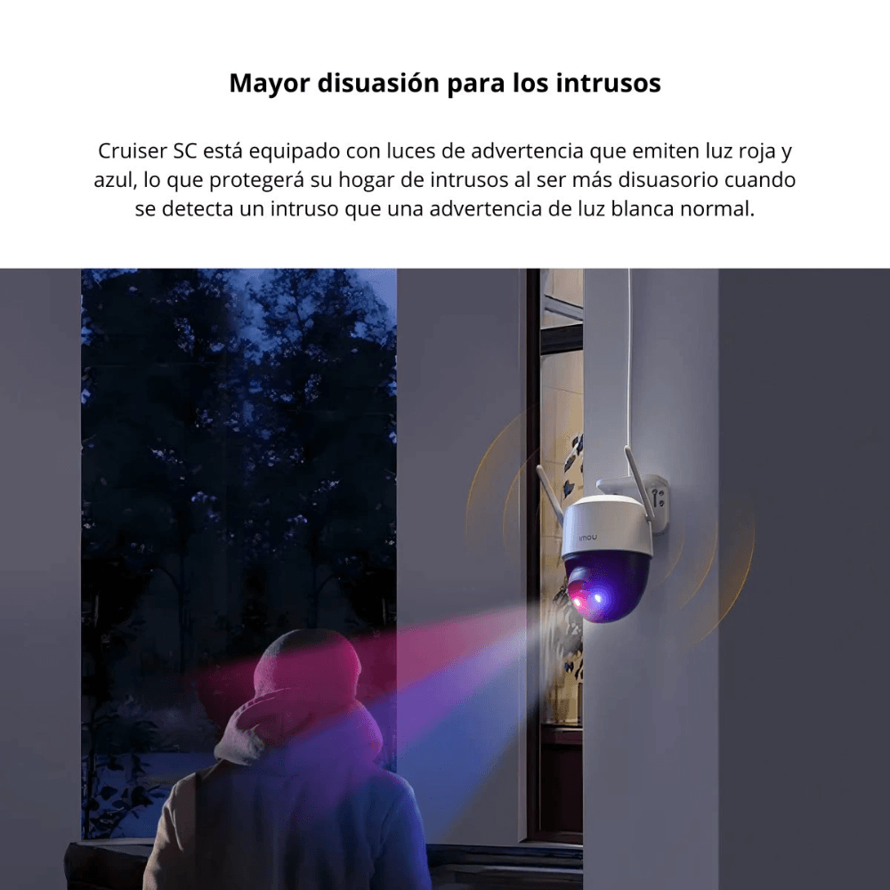 Imagen 2 del producto Cámara de seguridad domo Imou Cruiser SC exterior, 3K 5MP, Wi-Fi, visión nocturna hasta 30 m, rotativa 360°, blanco