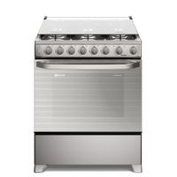 Cocina Electrolux 6 hornillas 76 cm, horno a gas VaporBake, parrillas de hierro fundido, inox
