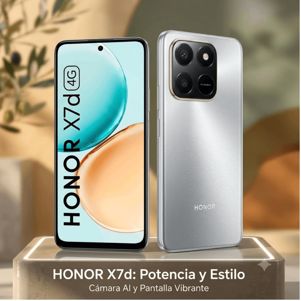 Imagen 2 del producto Celular Honor X7d 256GB, 8GB RAM, cámara trasera 108MP + 2MP y frontal 8MP, IPS LCD 6.77"", silver
