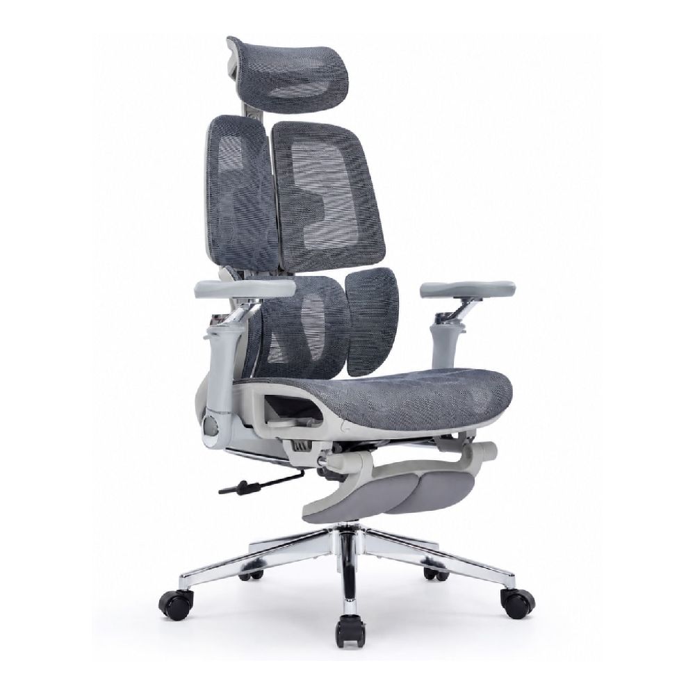 Imagen 2 del producto Silla ergonómica Haven E3 Pro Wing, doble respaldo lumbar, brazos 8D, posapiés, gris