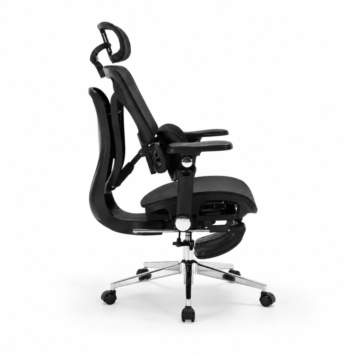 Imagen 2 del producto Silla ergonómica Haven S100 Pro Ultra, soporte lumbar dual, brazos 7D, posapiés, negro