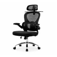 Silla ergonómica Haven D1, soporte lumbar ajustable, cabecera 2D, brazos abatibles, negro