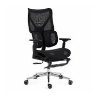 Silla ergonómica Haven D100 Pro, doble soporte lumbar, reclinable 145°, reposapiés, negro