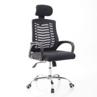 Silla de oficina Viggo Inius, cabecera regulable, soporte lumbar, basculante, negro