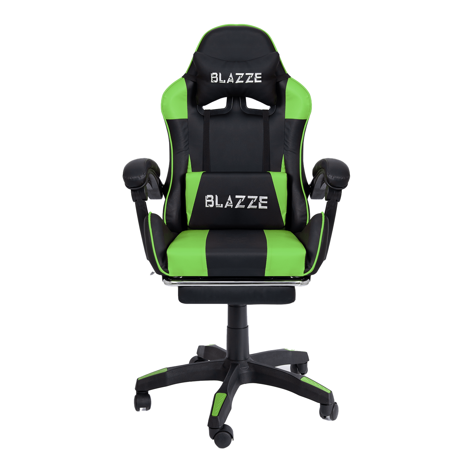 Imagen 2 del producto Silla gamer Blazze Loot, reclinable 135°, reposapiés, almohada lumbar con masajeador, verde