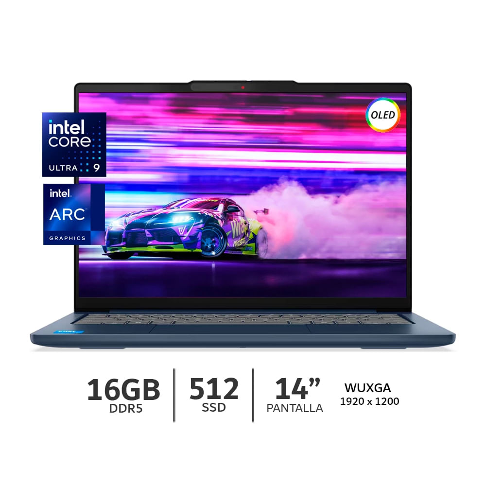 Imagen 2 del producto Laptop Lenovo IdeaPad Slim 5 14IMH10-83V6004GLM 14"", Intel Core Ultra 9 185H, 512GB SSD, 16GB RAM, FreeDos - sin Sistema Operativo, azul cósmico