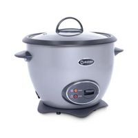 Olla arrocera Miray OM-T337S 1.5L, 500W, antiadherente, tapa de vidrio, plata