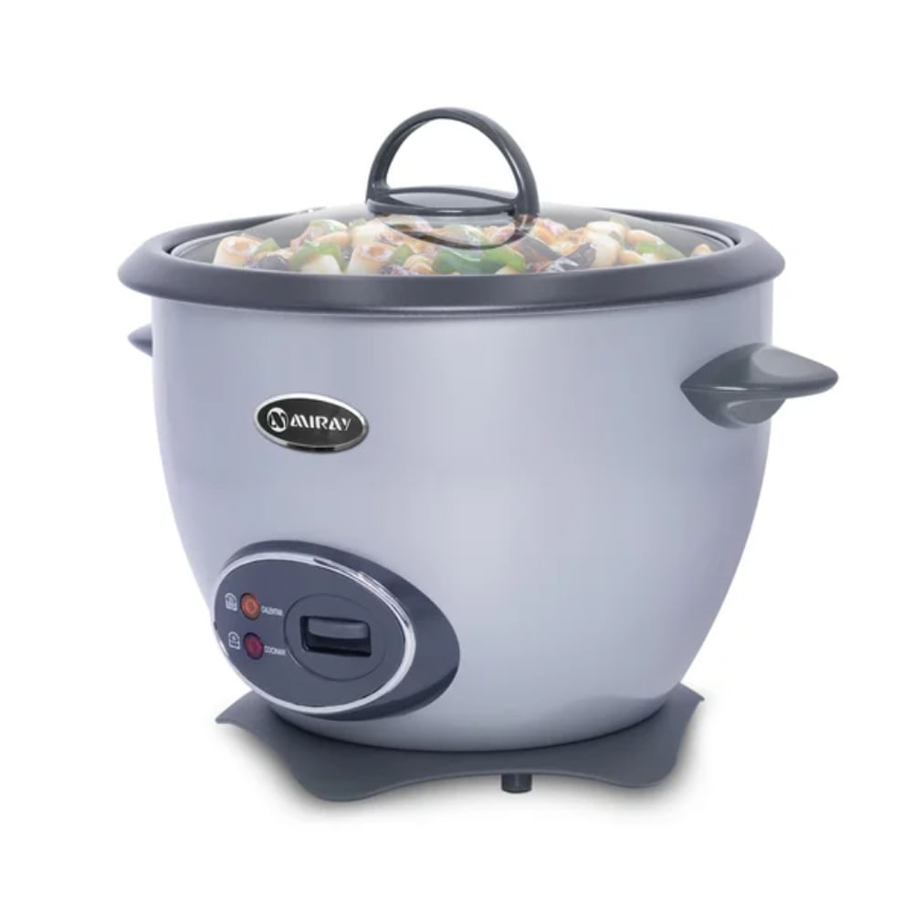 Imagen 2 del producto Olla arrocera Miray OM-T337S 1.5L, 500W, antiadherente, tapa de vidrio, plata