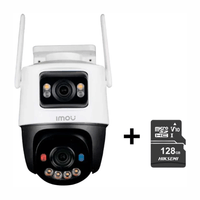 Cámara de seguridad Imou Cruiser Dual exterior, 10MP (5MP + 5MP), Wi-Fi 6, visión nocturna a color 30 m, 360° rotativa, blanco + Micro SD 128GB