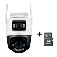 Cámara de seguridad Imou Cruiser Dual exterior, 10MP (5MP + 5MP), Wi-Fi 6, visión nocturna a color 30 m, 360° rotativa, blanco + Micro SD 64GB