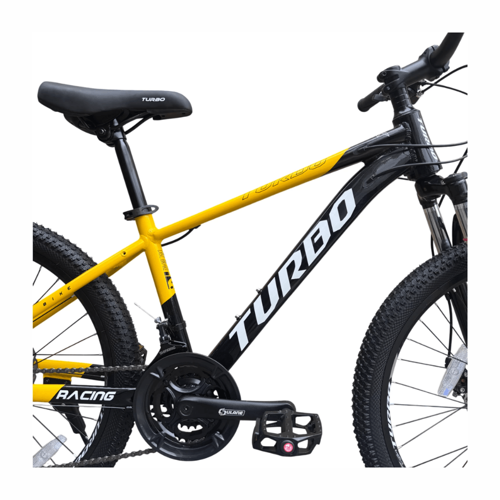 Imagen 2 del producto Bicicleta montañera Turbo Racing JY102 aro 26"", 21 velocidades, suspensión con bloqueo, amarillo