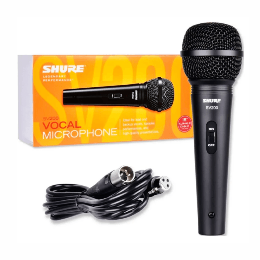 Imagen 2 del producto Micrófono dinámico Shure SV200, cardioide, conexión XLR, 50 Hz-15 kHz, cable 4.57 m, negro
