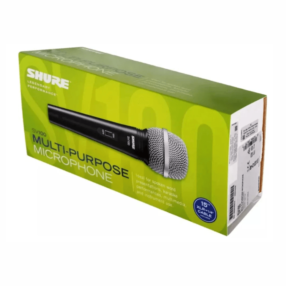 Imagen 2 del producto Micrófono dinámico Shure SV100, cardioide, conexión XLR, 50 Hz-15 kHz, cable 4.57 m, negro