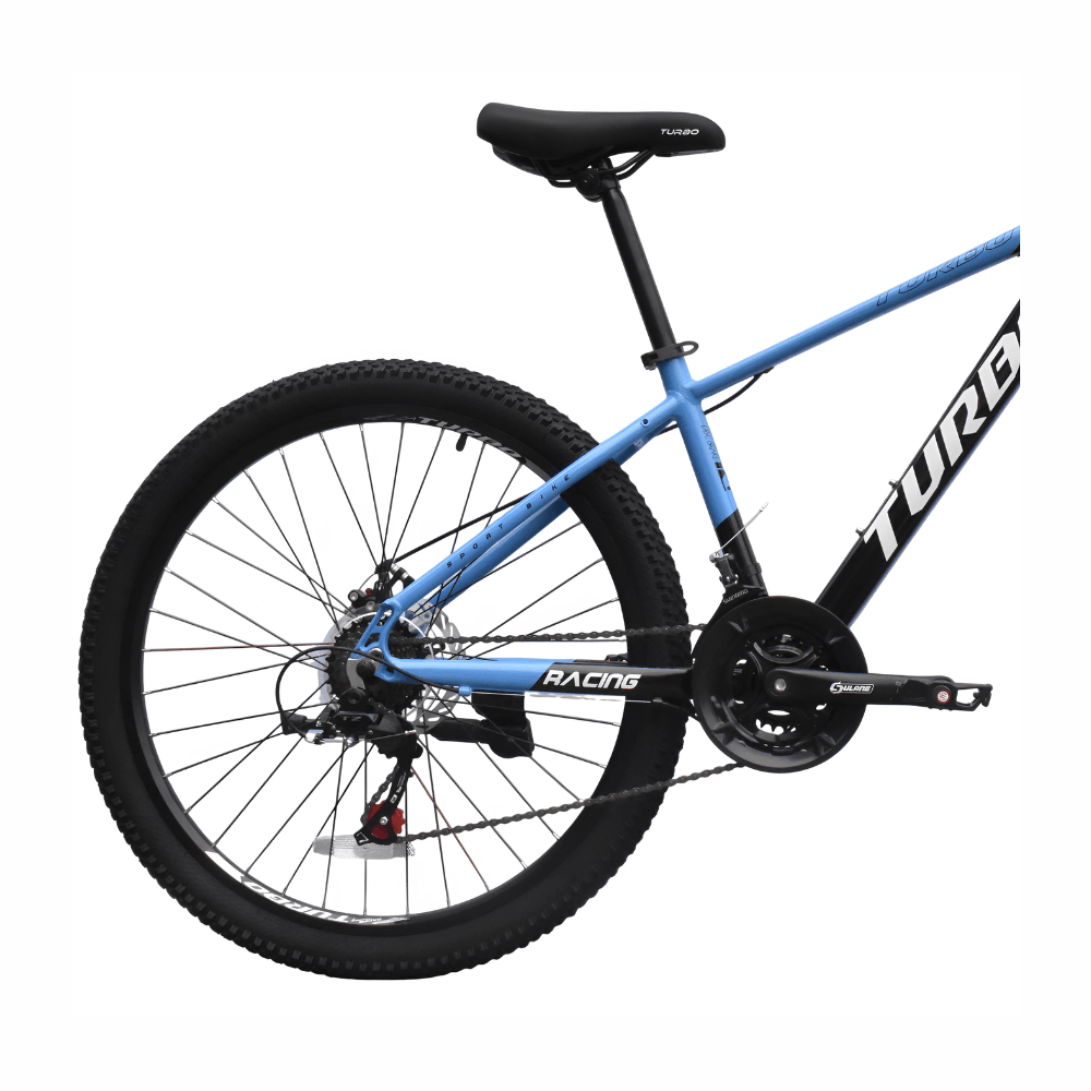 Imagen 2 del producto Bicicleta montañera Turbo Racing JY102 aro 26"", 21 velocidades, suspensión con bloqueo, azul