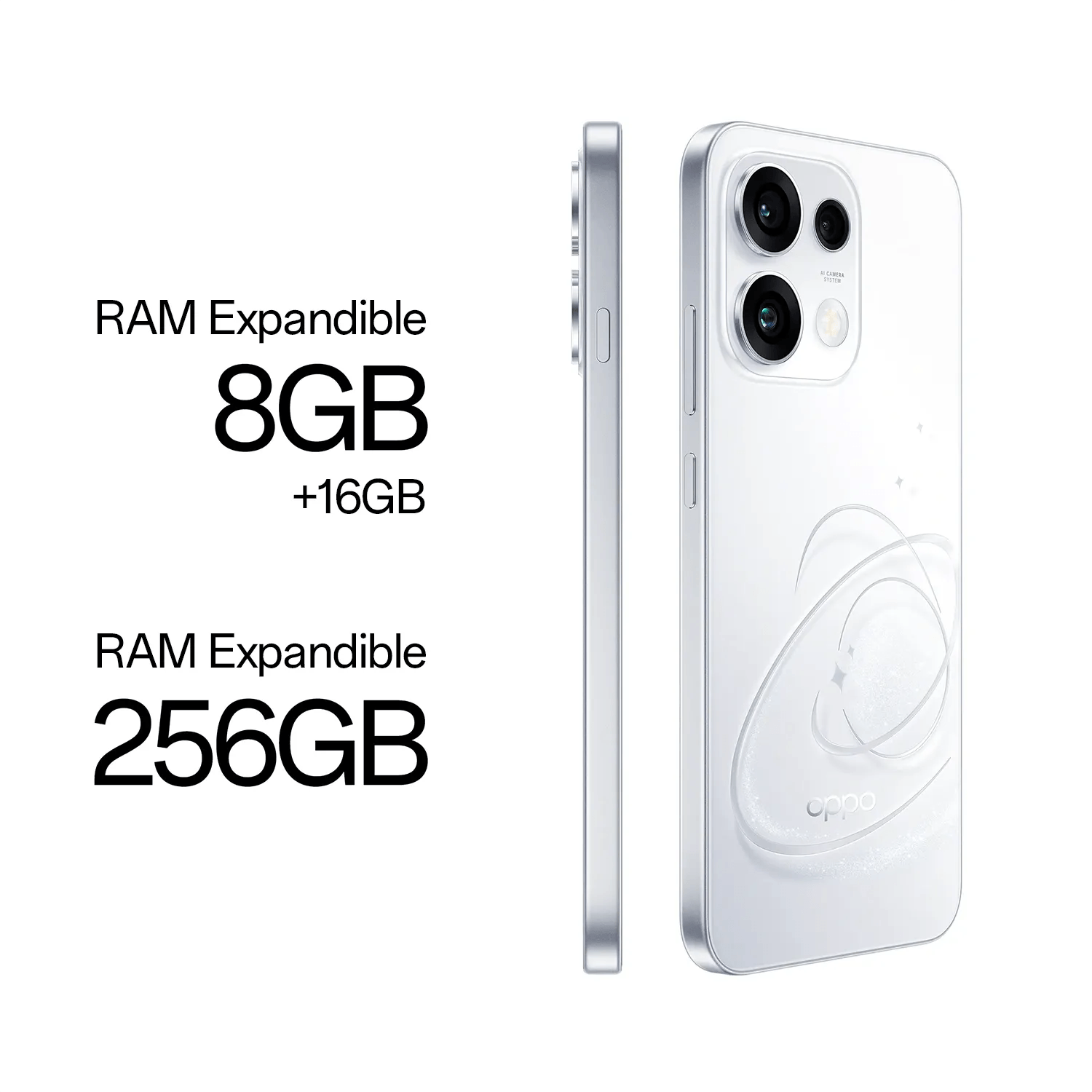 Imagen 2 del producto Celular Oppo Reno16 F 5G 256GB, 8GB RAM, cámara 50MP y frontal 50MP, pantalla 6.57"", blanco