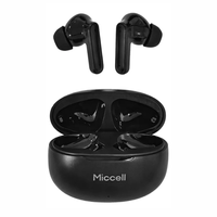 Audífonos Bluetooth true wireless Miccell BH204, hasta 30 horas de reproducción, negro