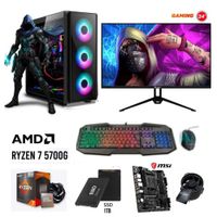 PC Gamer AMD Ryzen 7 5700G, 16GB RAM, SSD 1TB, monitor 24"" Full HD, teclado, mouse y case 500W