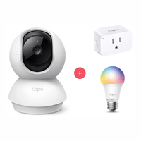 Kit hogar inteligente TP-Link Tapo C200 + L530E + P105, cámara 1080p 360°, foco multicolor, enchufe Wi-Fi, blanco
