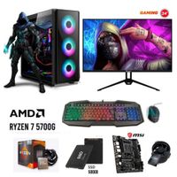 PC Gamer AMD Ryzen 7 5700G, 16GB RAM, SSD 500GB, monitor 24"" Full HD, teclado, mouse y case 500W