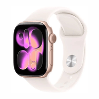 Apple Watch Serie 11 42 mm, Retina OLED LTPO3, GPS, resistente al agua hasta 50 m, hasta 24 horas, sport band light blush S/M, rose gold