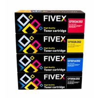 Kit de 4 Tóner Fivex 202A Cyan Magenta Yellow Negro para M254DW, M254DN y M281FDW