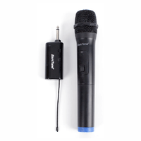 Micrófono inalámbrico Baretone WM-6501, dinámico cardioide, UHF, alcance de 30 a 40 m, salida Jack 6.3 mm, negro