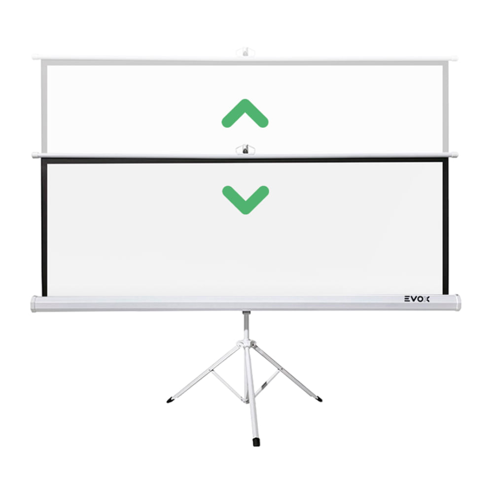 Imagen 2 del producto Pantalla ecran portátil Evox 100"", con trípode, formato 16:9, blanco