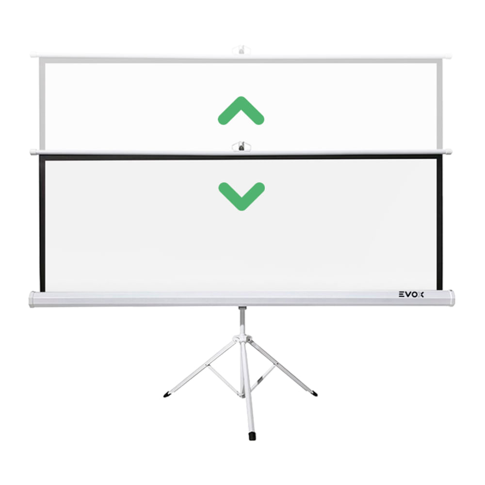 Imagen 2 del producto Pantalla ecran portátil Evox 84"", trípode con altura regulable, formato 16:9, blanco