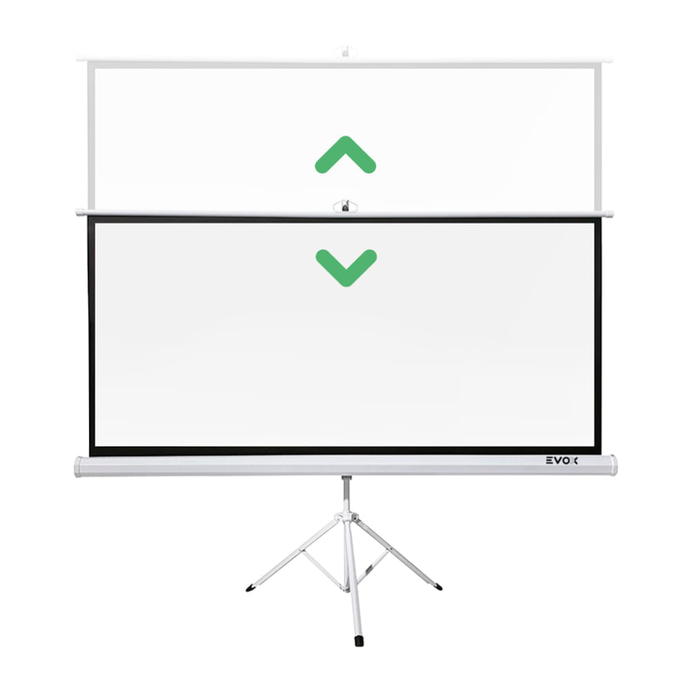Imagen 2 del producto Pantalla ecran portátil Evox 120"" con fibra de vidrio, trípode con altura regulable, blanco